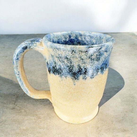 Ken Evans Hand Made Pottery Stoneware Coffee Mug Cup Artist Signed Sponge Ware - Picture 2 of 16